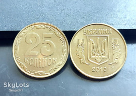 Обігові Обиходные ^/--/^ MN Україна 25 копійок 2010 р., до 10 шт. ^_^^^ MN Украина 25 копеек 2010 г., до 10 шт. - фото фото фото
