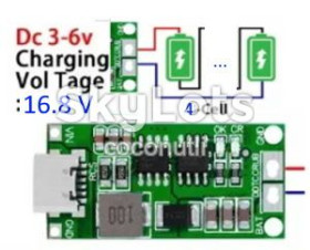 Плати Платы ^/--/^ Модуль зарядки 4 /--/ S Li-Ion 16.8 /--/ V Type-C    (1 /--/ A), підвищувальний контролер заряду акумуляторів    (вхід 3-6 /--/ V) ^_^^^ Модуль зарядки 4 /--/ S - фото фото фото