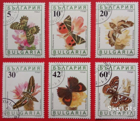 Балканський півострів Балканский полуостров ^/--/^ Болгария 1990 фауна бабочки Mi 3852-3857 ^_^^^ Болгарія 1990 фауна метелика Mi 3852-3857 - фото фото фото