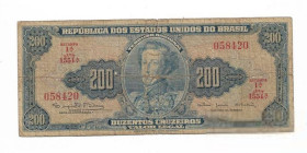 Бразилія Бразилия ^/--/^ Бразилия 200 крузейро 1961 1964 Подп. №3 - Srgio Ribeiro, Octvio de Bulhes. Estampa 1 /--/ A ^_^^^ Бразилія 200 крузейро 1961 Підп. No 3 - Srgio Ribeiro, Octvio de Bulhes. Estampa 1 /--/ A - фото фото фото