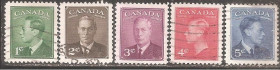 Північна Америка Северная Америка ^/--/^ Канада 1949 Sc.284-288 used ПОЛНАЯ серия ^_^^^ Канада 1949 Sc.284-288 used - фото фото фото