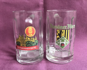 Бокали Бокалы ^/--/^ Кухлі для пива / кружки SCHWERINER BIERE і DRESDNER BIERE. Німеччина. Скло. 0.2 л. ^_^^^ Кухли для пива / кружки SCHWERINER BIERE и DRESDNER BIERE. Германия. Стекло. 0. 2 л. - фото фото фото