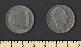 Франція Франция ^/--/^ Франция 10 франков 1947 ^_^^^ Франція 10 франків 1947 - фото фото фото