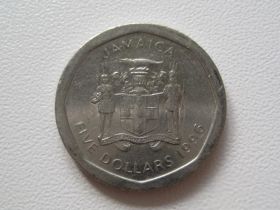 Ямайка Ямайка ^/--/^ Ямайка 5 долларов 1996 года 27390 ^_^^^ Ямайка 5 доларів 1996 року 27390 - фото фото фото