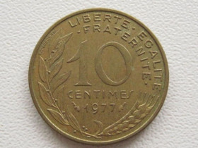 Франція Франция ^/--/^ Франция 10 сантимов 1977 года 38189 ^_^^^ Франція 10 сантимів 1977 38189 - фото фото фото