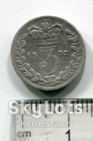 Вікторія ( - ) Виктория ( - ) ^/--/^ 3 пенні 1872, Велика Британія, Ag. ^_^^^ 3 пенни 1872, Великобритания, Ag. - фото фото фото