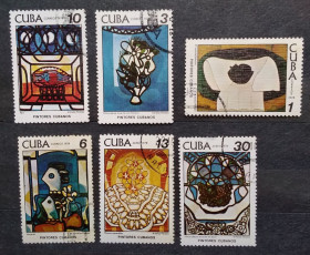 Мистецтво Искусство ^/--/^ Куба 1978 г - Картины Амелии Пелаэс,  гаш,9 шт  (см.фото) ^_^^^ Куба 1978 — Картини Амелії Пелаес, 6 шт - фото фото фото