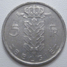 Бельгія Бельгия ^/--/^ Бельгія 5 франків 1974 року Belgie 42858 ^_^^^ Бельгия 5 франков 1974 года Belgie 42858 - фото фото фото