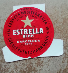 Етикетки Этикетки ^/--/^ Пивная этикетка- ESTRELLA  Іспанія ^_^^^ Пивная этикетка-ESTRELLA Испания - фото фото фото