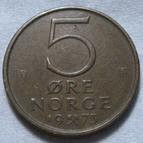 Норвегія Норвегия ^/--/^ Норвегія 5 ере 1973 року #6 /--/ П /--/ 361 ^_^^^ Норвегия 5 эре 1973 года #6 /--/ П /--/ 361 - фото фото фото
