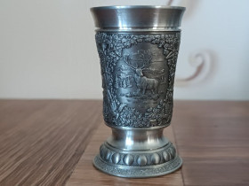 Кухонне начиння, посуд, столове срібло Кухонная утварь, посуда, столовое серебро ^/--/^ Стопка, оловянная рюмка. «Охота». WMF. Германия. Винтаж. ^_^^^ Стопка, олов'яна чарка. «Полювання». WMF. Німеччина. Вінтаж. - фото фото фото