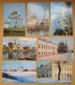 СРСР СССР ^/--/^ ВОЛОГДА - АРХИТЕКТУРНЫЕ ПАМЯТНИКИ  набор открыток 1974 г.  7 шт.  ^_^^^ ВОЛОГДА - АРХІТЕКТУРНІ ПАМ'ЯТНИКИ набір листівок 1974 р. 7 шт. - фото фото фото