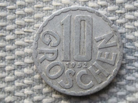 Австрія Австрия ^/--/^ Австрия 10 грошей 1952 года 624 ^_^^^ Австрія 10 грошей 1952 624 - фото фото фото
