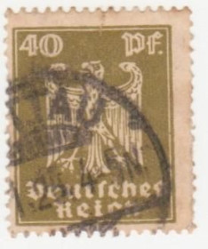 Веймарська республіка Веймарская республика ^/--/^ Германия  ( Рейх) 1924 г. №  358 гашеная ^_^^^ Німеччина (Рейх) 1924 р. No 358 гашена - фото фото фото