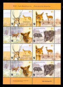 Фауна Фауна ^/--/^ Фауна . Аргентина  2002 г  MNH - к/б - WWF ^_^^^ Аргентина 2002 MNH - к/б - - фото фото фото