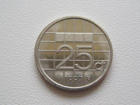 Нідерланди Нидерланды ^/--/^ Нидерланды 25 центов 1997 года 23324 ^_^^^ Нідерланди 25 центів 1997 року 23324 - фото фото фото