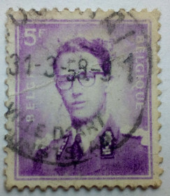 Бенілюкс Бенилюкс ^/--/^ Бельгия 1957 Король Бодуэн, 5 /--/ F, гашеная ^_^^^ Бельгія 1957 Король Бодуен, 5 /--/ F, гашена - фото фото фото