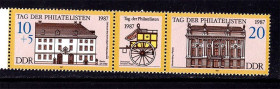 НДР, ФРН ГДР, ФРГ ^/--/^ ГДР / DDR  1987 г  MNH - архитектура - сцепка - филателия - почта ^_^^^ НДР / DDR 1987 MNH - архітектура - зчіпка - фото фото фото