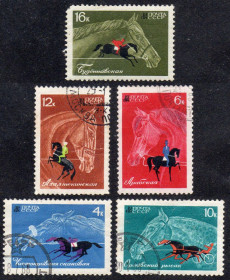 СРСР - СССР - ^/--/^ СРСР 1968 - Конярство та кінний спорт  (Г) повна серія ^_^^^ СССР 1968 — Коневодство и конный спорт (Г) полная серия - фото фото фото