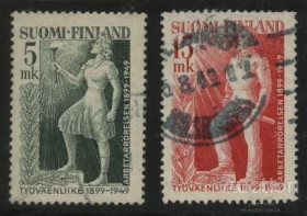 Скандинавія Скандинавия ^/--/^ Финляндия 1949 г.№  377378 серия гашеная ^_^^^ Фінляндія 1949 р. No 377378 серія гашена - фото фото фото