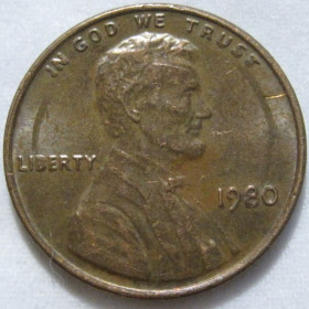Обігові Обиходные ^/--/^ США 1 цент 1980 року #6 /--/ П /--/ 1991 ^_^^^ США 1 цент 1980 года #6 /--/ П /--/ 1991 - фото фото фото