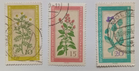 НДР, ФРН ГДР, ФРГ ^/--/^ ГДР 1960 Лекарственные растения, гашеные ^_^^^ НДР 1960 Лікарські рослини, гашені - фото фото фото