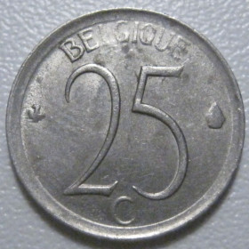 Бельгія Бельгия ^/--/^ Бельгія 25 сантимів 1964 року Belgique 42276 ^_^^^ Бельгия 25 сантимов 1964 года Belgique 42276 - фото фото фото