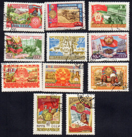 СРСР - СССР - ^/--/^ СРСР 1957 - 40 років Жовтневої соціалістичної революції  (Г) ^_^^^ СССР 1984 - Охрана окружающей среды ** - фото фото фото