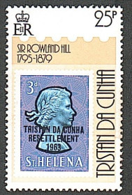 Інші країни Другие страны ^/--/^ Тристан-да-Кунья  (1979) 100-летняя годовщина смерти Роуленда Хилла. Марка на марке ^_^^^ Трістан-да-Кунья (1979) 100-річна річниця смерті Роуленда Хілла. Марка на марці - фото фото фото