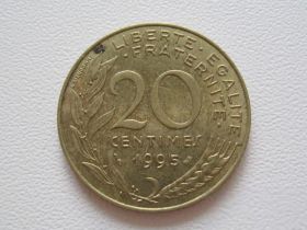Франція Франция ^/--/^ Франция 20 сантимов 1995 года #9789 ^_^^^ Франція 20 сантимів 1995 року #9789 - фото фото фото