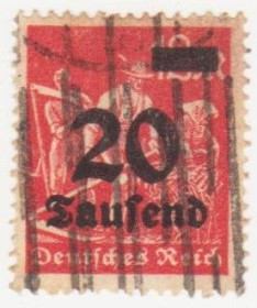 Веймарська республіка Веймарская республика ^/--/^ Германия    ( Рейх) 1923 г. №  278 гашеная ^_^^^ Німеччина (Рейх) 1923 р. No 278 гашена - фото фото фото