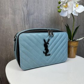Сумки Сумки ^/--/^ Якісна жіноча невелика сумка, клатч YSL чорна екошкіра, стильна сумка через плече Блакитний - фото фото фото