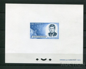 Освоєння космосу Освоение космоса ^/--/^ Монако Monaco 1964  Mi.789 MS IMPERF  Kennedy 1 /--/ st Dead Ann Space MNH ^_^^^ Mi.789 MS IMPERF Kennedy 1 /--/ st Dead Ann Space MNH - фото фото фото
