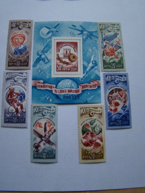 СРСР - СССР - ^/--/^ СССР, Михель  (2009), 4648-4653, блок /--/ 122, 20 лет космической эры. ^_^^^ СРСР, Міхель (2009), 4648-4653, блок /--/ 122, 20 років космічної ери. - фото фото фото