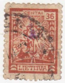 Балтійські країни Балтийские страны ^/--/^ Литва 1923 г №  218 гашеная ^_^^^ Литва 1923 р. No 218 гашена - фото фото фото