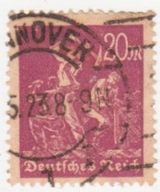 Веймарська республіка Веймарская республика ^/--/^ Германия    ( Рейх) 1922 г. №  196 гашеная ^_^^^ Німеччина (Рейх) 1922 р. No 196 гашена - фото фото фото
