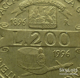 Італія і Ватикан Италия и Ватикан ^/--/^ Италия 200 лир 1996 юб. состояние зл/08 /--/ и /--/ 0 ^_^^^ Італія 200 лір 1996 юб. стан зл/08 /--/ и /--/ 0 - фото фото фото