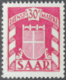 Інше Другое ^/--/^ Германия Саар Служебные марки Michel №42 1949 ^_^^^ Німеччина Саар Службові марки Michel No /--/ 42 1949 - фото фото фото
