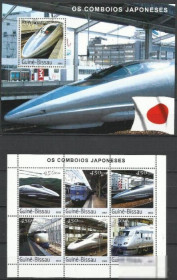 Гвінея-Бісау Гвинея-Бисау ^/--/^ Гвинея-Бисау 2003 транспорт железная дорога Япония Клббл. ^_^^^ Гвінея-Бісау 2003 транспорт залізниця Японія Клббл. - фото фото фото