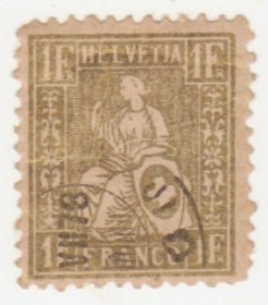 Швейцарія Швейцария ^/--/^ Швейцария 1862  г. № 27 гашеная ^_^^^ Швейцарія 1862 р. No 27 гашена - фото фото фото