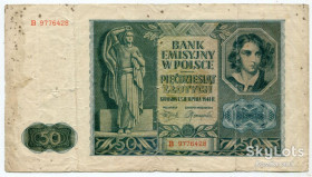 Польща Польша ^/--/^ 50 злотих 1941 р. Польща. ^_^^^ 50 злотых 1941 г. Польша. - фото фото фото
