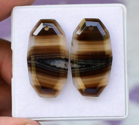 Агат Агат ^/--/^ Натуральный агат  пара 27 Ct  27 x 14 мм ^_^^^ Натуральний агат пара 27 Ct 27 x 14 мм - фото фото фото