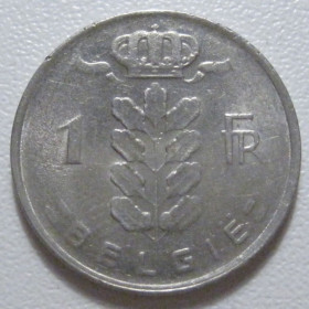 Бельгія Бельгия ^/--/^ Бельгія 1 франк 1977 року Belgie 42687 ^_^^^ Бельгия 1 франк 1977 года Belgie 42687 - фото фото фото