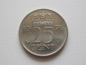 Нідерланди Нидерланды ^/--/^ Нидерланды 25 центов 1976 года 23305 ^_^^^ Нідерланди 25 центів 1976 року 23305 - фото фото фото