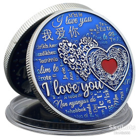 Сувенири Сувениры ^/--/^ Памятная монета I Love You Стрела Купидона Happy Valentine&amp;apos;s Day Blue ^_^^^ Пам'ятна монета I Love You Стріла Купідона Happy Valentine &amp;apos;s Day Blue - фото фото фото