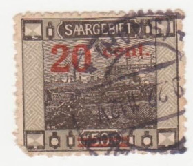Веймарська республіка Веймарская республика ^/--/^ Германия  ( Саар)   1921  г. № 73 гашеная ^_^^^ Німеччина (Саар) 1921 р. No 73 гашена - фото фото фото