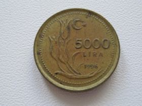 Туреччина Турция ^/--/^ Турция 5000 лир 1996 года #15469 ^_^^^ Туреччина 5000 лір 1996 року #15469 - фото фото фото