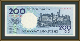 Польща Польша ^/--/^ Польша 200 злотых 1990 P-171  (171 /--/ b) UNC ^_^^^ Польща 200 злотих 1990 P-171 (171 /--/ b) UNC - фото фото фото