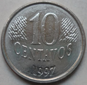 Бразилія Бразилия ^/--/^ Бразилия 10 сентаво 1997 ^_^^^ Бразилія 10 Сентаво 1997 - фото фото фото