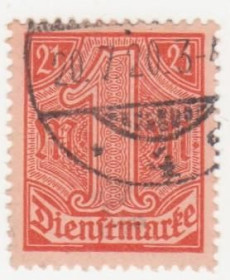 Веймарська республіка Веймарская республика ^/--/^ Германия 1920 г.№  22 гашеная ^_^^^ Німеччина 1920 р. No 22 гашена - фото фото фото
